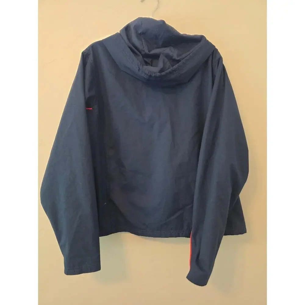 Vintage 2002 Adidas Hooded Windbreaker Jacket XL Navy Red Y2K
